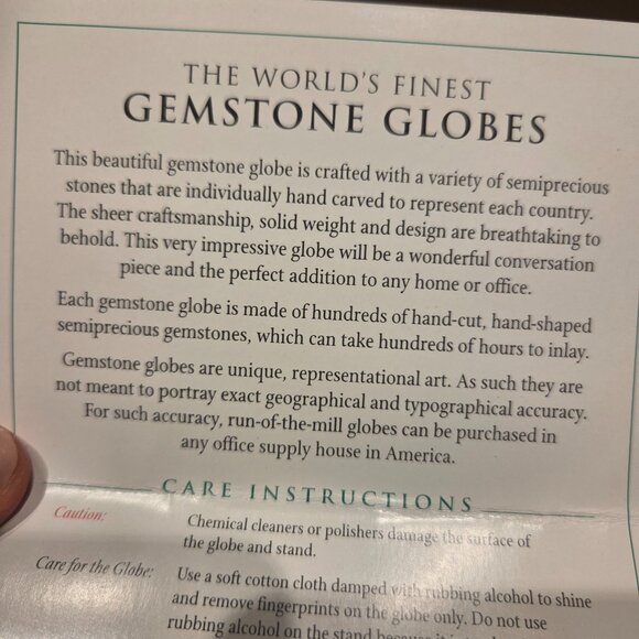 GEMSTONE GLOBE - BRAND NEW IN GIFT BOX - Picture 3 of 10
